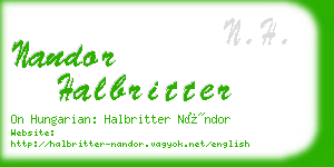 nandor halbritter business card